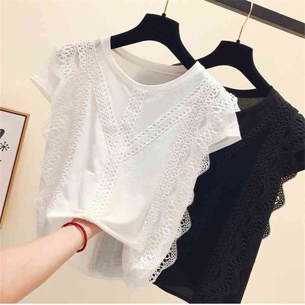 

summer fashion women o neck all-match casual t-shirt female pullover tee a303 210519, White