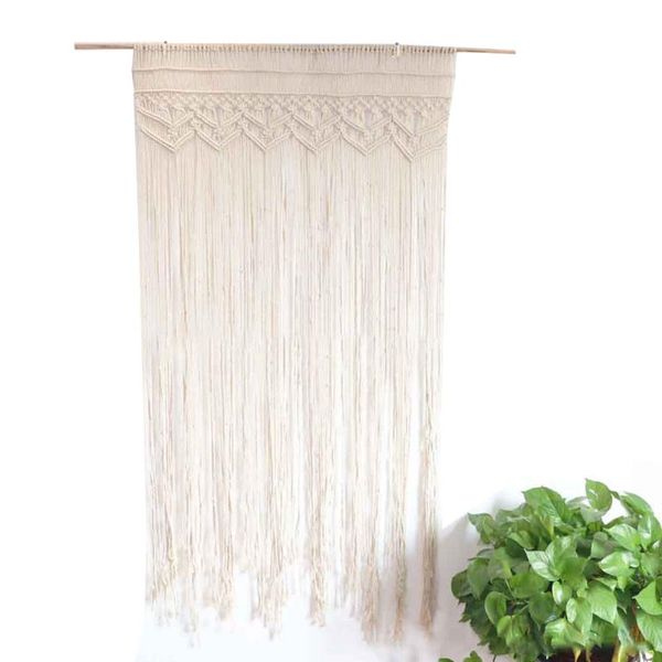 

tapestries 95x180cm handmade home decor curtain gallery macrame wall hanging tapestry bedroom art living room backdrop cotton blend door