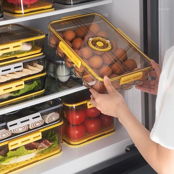 

storage bottles & jars 18/24 grid household egg box refrigerator organizer plastic tray kitchen with lid and handle container