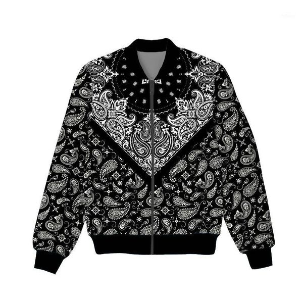 

men's jackets fashion bandana graphic spring autumn winter hip hop casual brand 3d print paisley thin jacket polyester v23, Black;brown