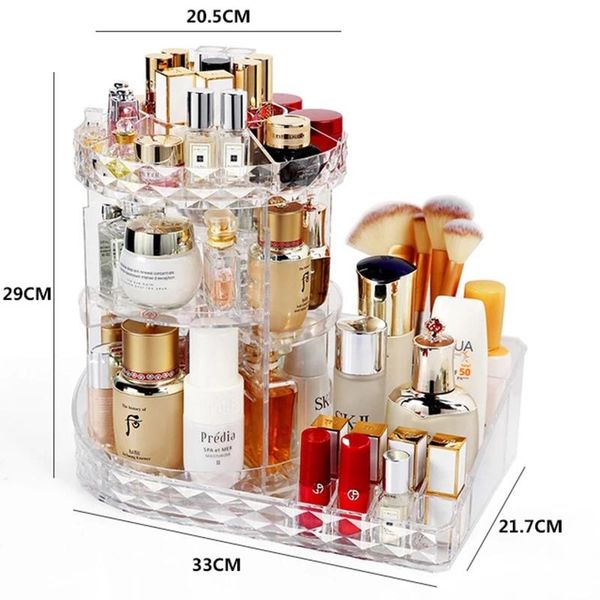 

rotating acrylic large-capacity cosmetic storage box dustproof multifunctional detachable lipstick skin care product boxes & bins