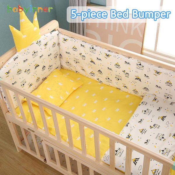 

babyinner 5 pcs/set baby bed bumper comfortable crib fence protection cartoon born cot pillows bedding set room decor sets