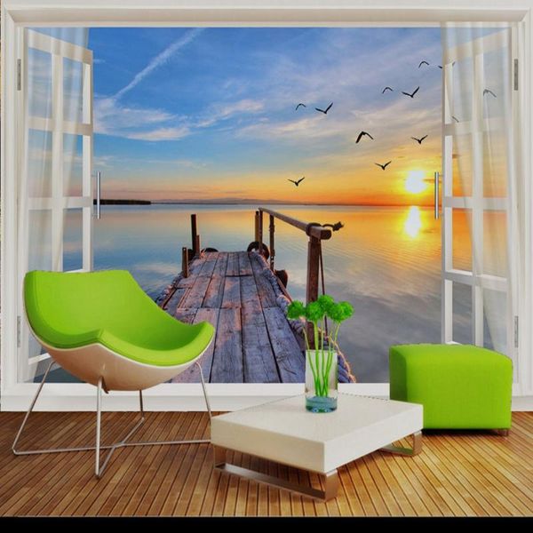 

wallpapers drop custom beautiful scenery outside window seaside tv background wallpaper 3d sky murals nature