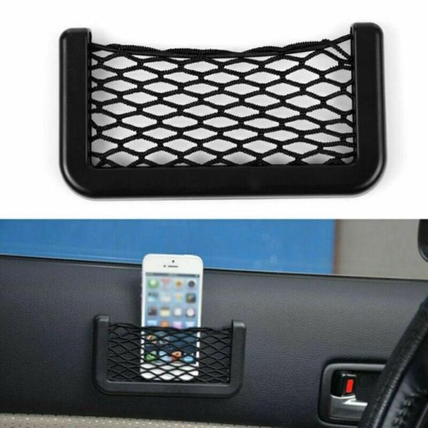 

car organizer side storage net bag universal pocket replacement seat 3pcs accessories back black