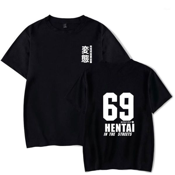 

men's t-shirts hentai printing t shirt for men streetwear printed oversize o-neck short sleeve women anime japanese funny1, White;black