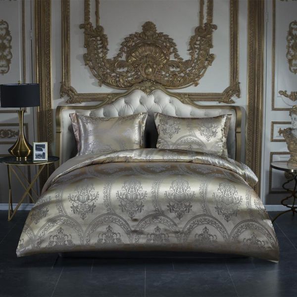 

bedding sets 2021 gold purple duvet cover set silk luxury fill  size home textile