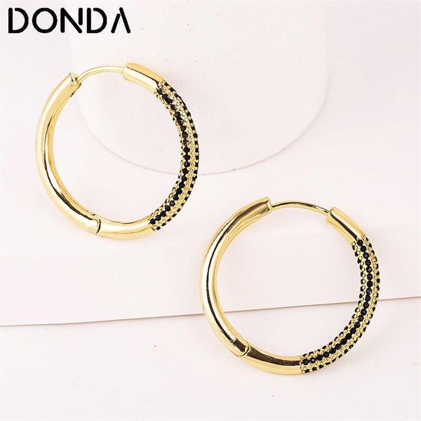 

hoop & huggie gold color copper metal earrings for women fashion multicolor cz cubic zirconia circle earring jewelry gift, Golden;silver