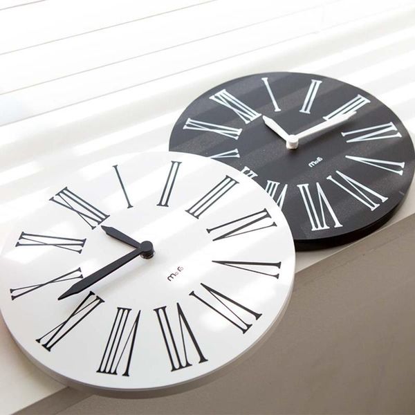 

wall clocks 10 inch modern minimalist roman numeral clock living room classic round bedroom bedside mute