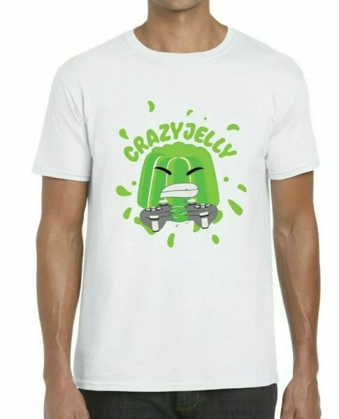 

Crazy Jelly Gaming T-Shirt Gamer Cool Boy Girl Man Woman Console Tee, White;black