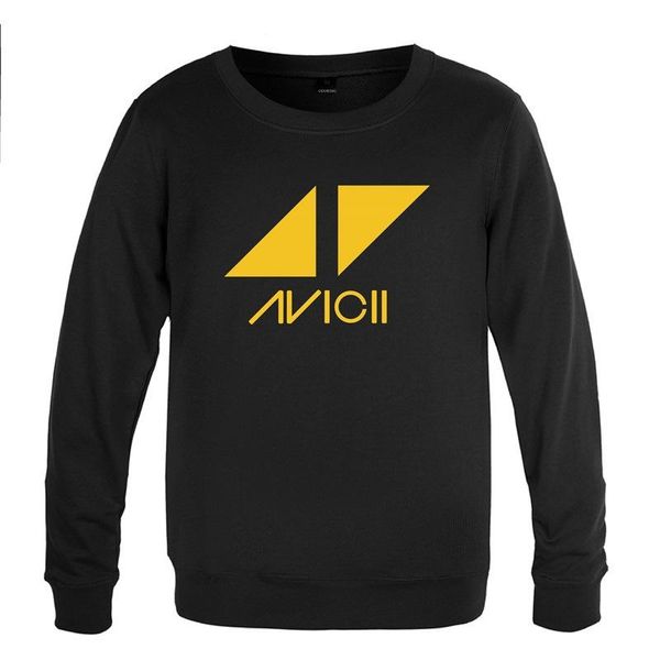 

men's hoodies & sweatshirts dj avicii rock men spring autumn long sleeve o-neck pullover casual man hip hop streetwear sport fitness ho, Black