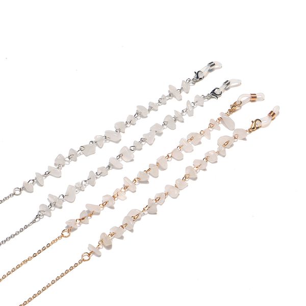 

women white crystal stone anti-slip sunglasses chains handmade glasses chain simple eyeglasses chain necklace jewelry