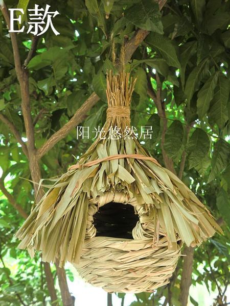 

natural grass woven hanging bird cages birdhouse nest 1 pc wx948