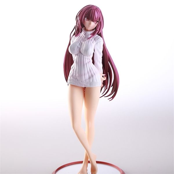 Anime Stay Night Lancer Scathach Sweater Sexy Figura Fate Grand Order PVC Figuras de Ação Coleção Modelo Toy Boneca Presentes 240308