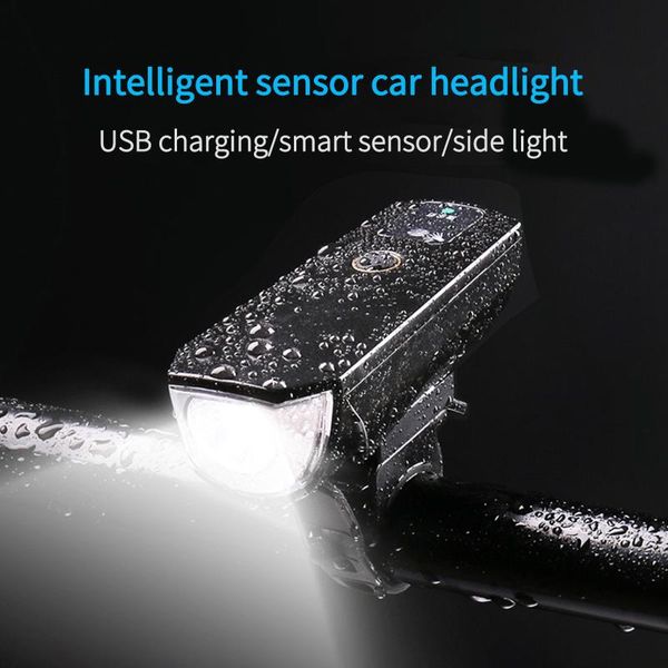 

bicycle light bike front auto sensitive t6 led rechargeable lamp waterproof lights