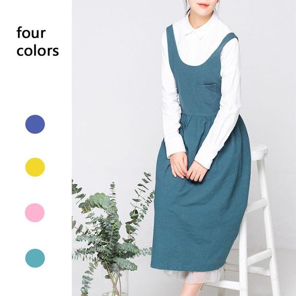 

cotton apron retro art kitchen floral coffee painting work clothes dress fashion smock cute women aprons