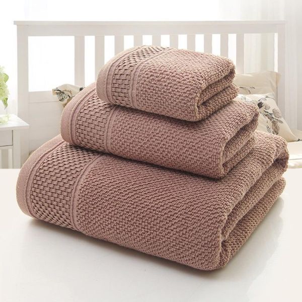 

towel 3 pieces/set of pure cotton set soft absorbent bath hand bathroom square