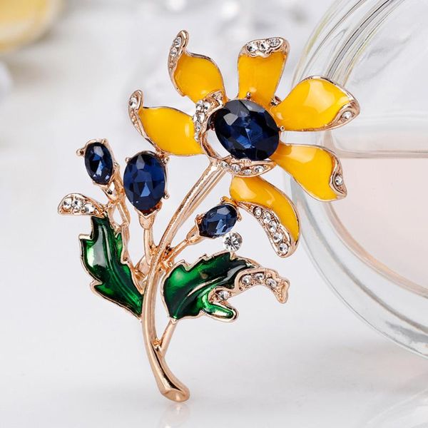 

pins, brooches 1p1pcs beautiful sunflower shaped breastpin creative simple alloy brooch cloth accessory for wedding party, Gray