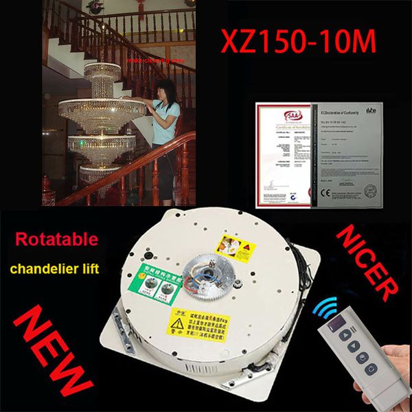 

150kg--10m drop wall switch+remote control chandelier hoist lighting lifter electric winch light lifting system 110v-120v,220-240v lamp