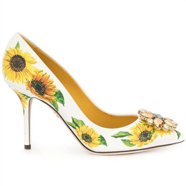 

sandals spring suower flower pointed shallow mouth banquet ceremony sandals stilettos large size women's single shoes, Black