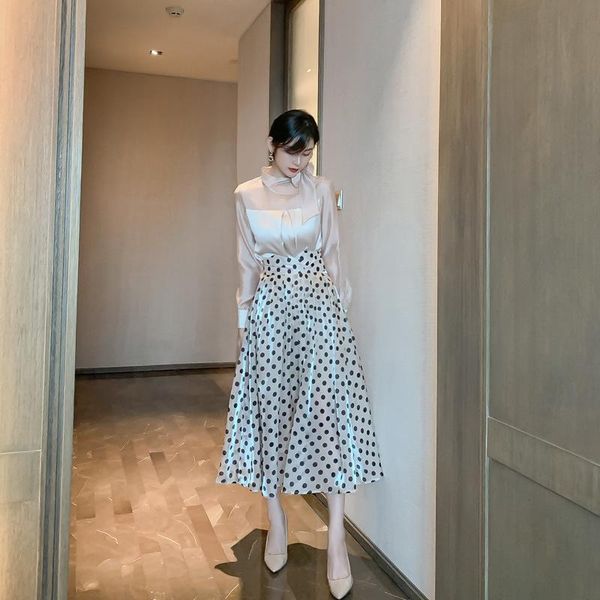 

lace shirt yarn stitching casual dresses, Black;gray