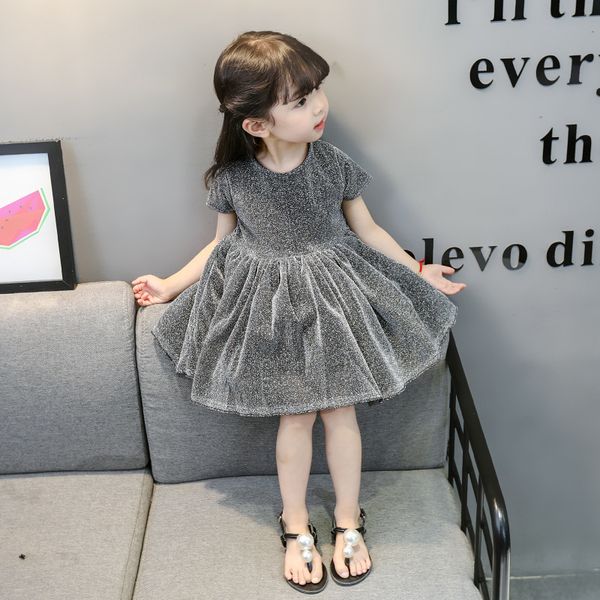 

girls summer princess dress bubble dress new korean baby solid color vest dress, Red;yellow