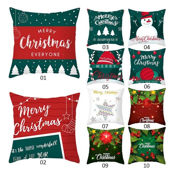 

pillow case a 45*45cm christmas decorative throw covers for car home sofa cushion cotton linen pillowcase