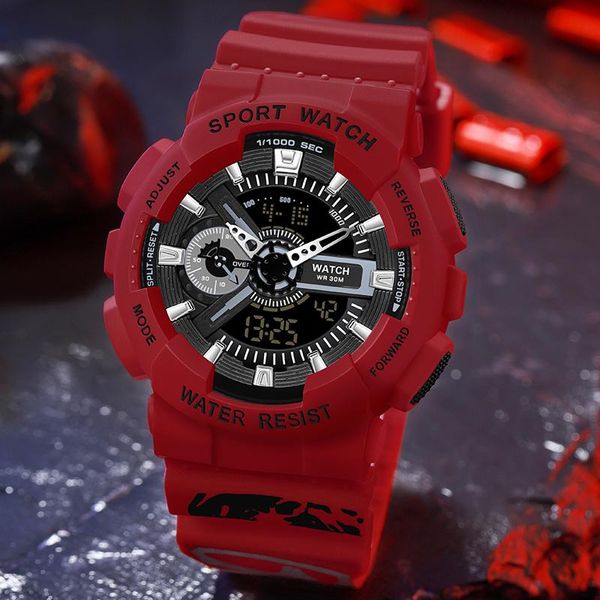 

brand men's military watch waterproof fashion g style sports quartz s relogios masculino 3015 wristwatches, Slivery;brown