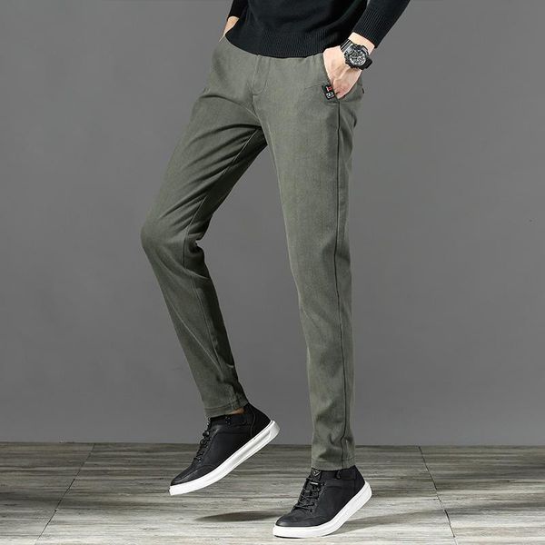 

men's pants casual autumn winter designer solid color plus size slim stretch men sweat, Black