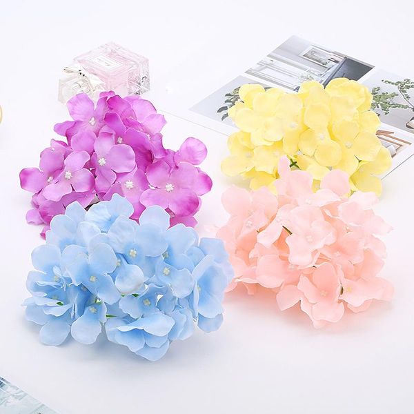 

artificial flower silk hydrangea head for wedding party home decoration diy wreath gift box scrapbooking craft decorative flowers & wreaths