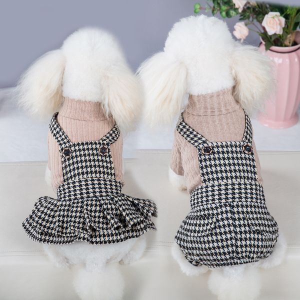 

spring and summer pet cloth thousand bird princs skirt dog couple small teddy suspender