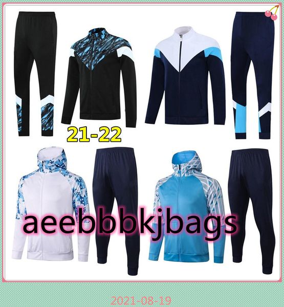 

2021 mens soccer tracksuit full zip jacket hoodie 20 21 football training suit jogging survetement de foot chandal futbol 25, Black