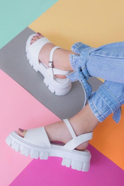 

sandals linber matte leather with soft pad white, Black