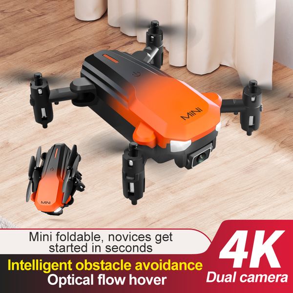 Kk9 mini-pro inteligente uav 4k hd lente de câmera dupla mini drones dobrável rc quadcopter drone laranja azul 2 cores x11250a