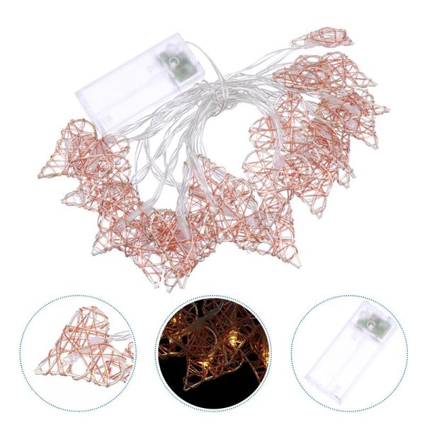 

light beads valentine's day iron art love heart led string curtain decorative