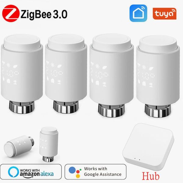 

smart home control zigbee thermostat tuya radiator actuator valve programmable trv temperature controller work with alexa google