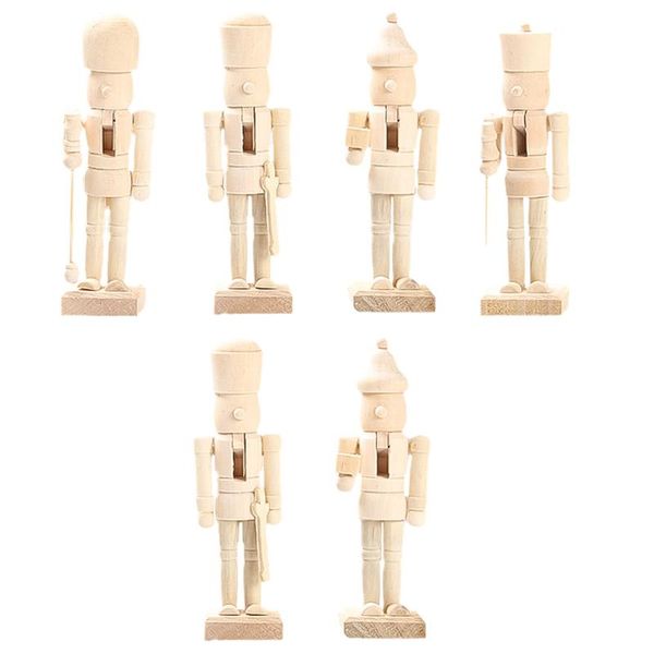 

christmas decorations 6pcs xmas walnut soldier decor wooden nutcracker for home