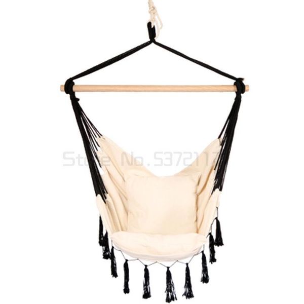 

camp furniture nordic style home garden hanging hammock chair with rod outdoor indoor dormitory swing wooden for yard