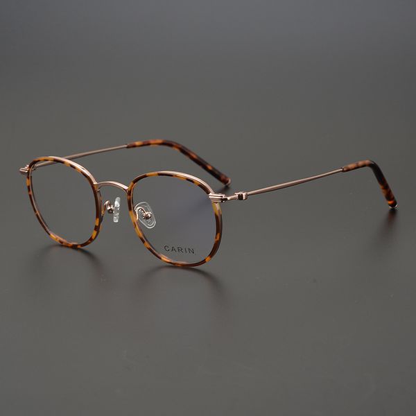 

designer sunglasses karin's same glasses frame women's small box myopia can matched with leopard print ultra light titanium anti b, White;black