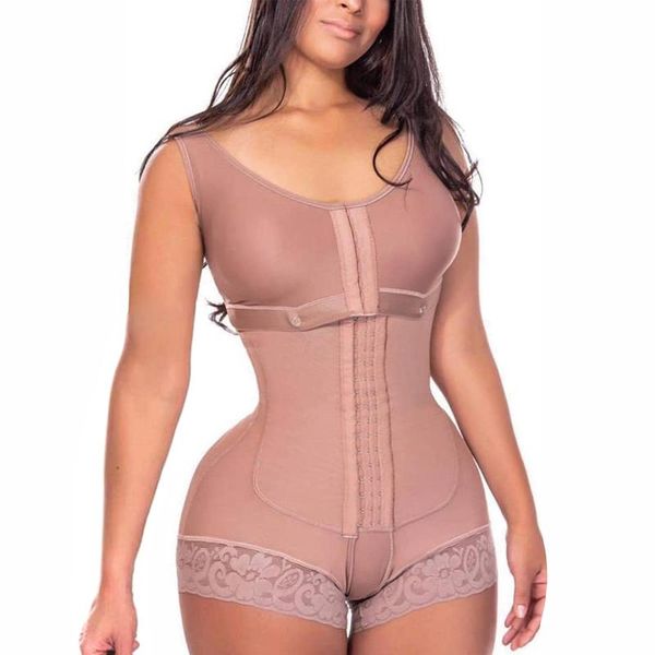 

women's shapers faja corset binder chest woman shaper full body tummy control shapewear with adjustable bra and hook & eye front closur, Black;white