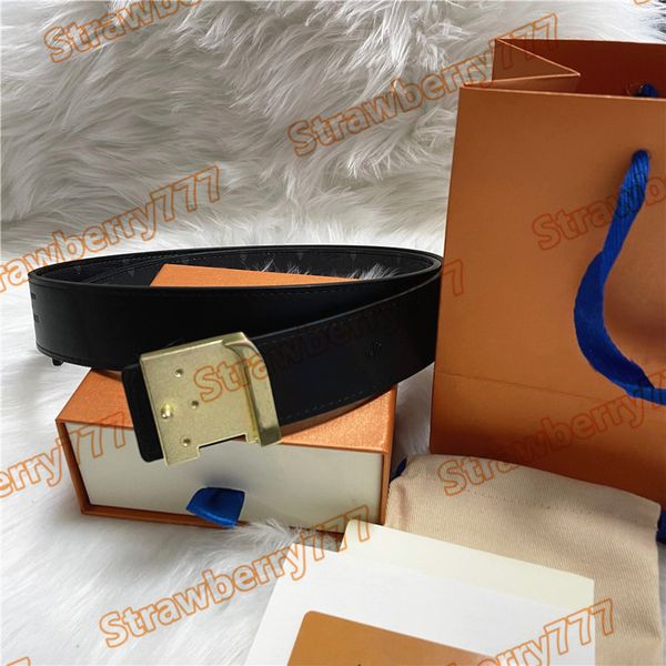 

fashion big smooth buckle belts genuine leather classic black background belt designer mens and women business strap with box, Black;brown