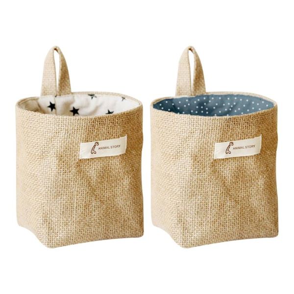 

storage bags 2pcs cloth art hanging bag students dorm wall for