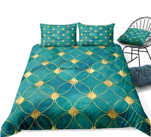 

bedding sets green boho set gold circle pattern duvet cover retro style beds home textiles microfiber for bedroom sofa