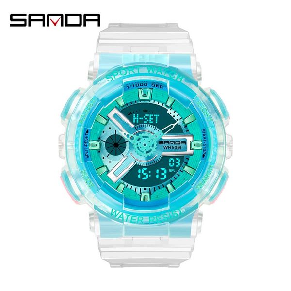 

men dual display wristwatches couple watch ladies waterproof led electronic wristwatch diving wrist outdoor sport, Slivery;brown