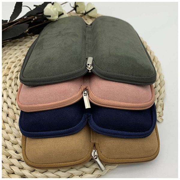 

glasses velvet zipper sunglasses box, Silver