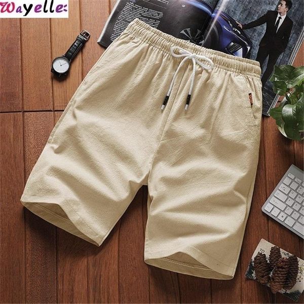 

autumn shorts men's 5 points casual cotton and linen japanese style large size xxl beach loose cool pants, White;black