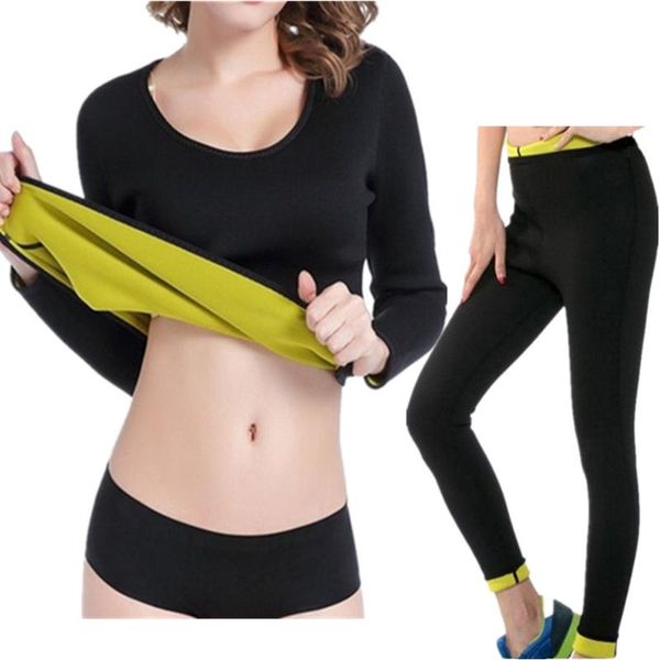 

body shaper neoprene slimming super stretch control long pants & sleeve women's waist slim sweat sauna shaperwear two piece, White