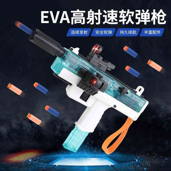 

uzi electric continuous soft bullet can launch submachine boys' outdoor game chicken eating toy gun simulation model