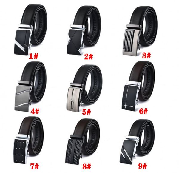 

men and women leather belt casual automatic buckle style width 3.5cm high quality, Black;brown