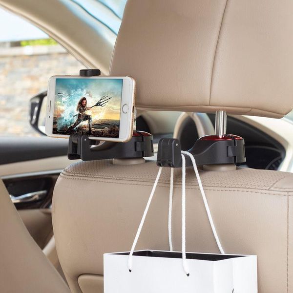 

hook hanger adjustable car headrest hooks mobile stand phone holder fastener seat back clips for bag handbag houseware