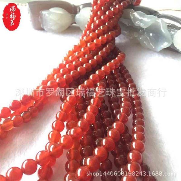 

natural red a diy bracelet jewelry loose pearl crystal agate round bead, Black